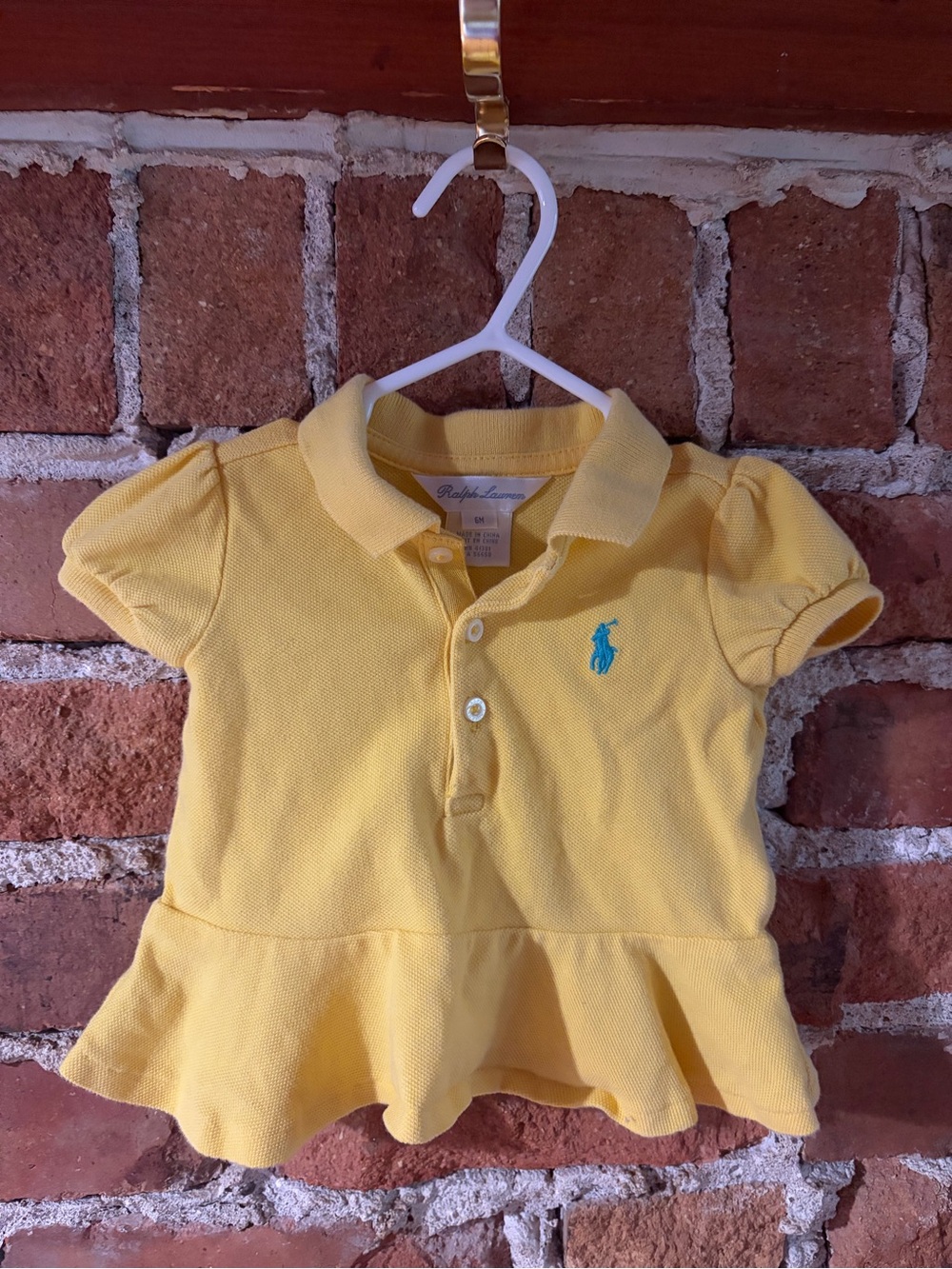 Yellow Peplum Polo Shirt by Ralph Lauren Baby